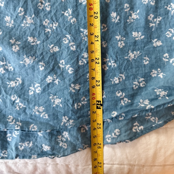 Sezane Ann Blue & Ecru Mini Flowers Shirt -- Size 10 US / 42 FR - Picture 8 of 10